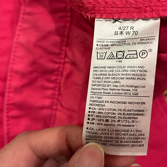 NWT Pink Khakis by Gap Girlfriend Khaki 4R Ankle length - Picture 7 of 8